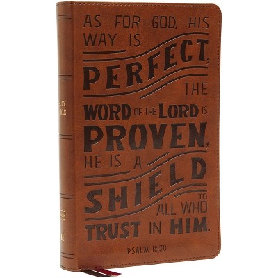 Nkjv, Personal Size Reference Bible, Verse Art Cover Collection, Leathersoft, Tan, Red Letter, Thumb Indexed, Comfort Print - by  Thomas Nelson