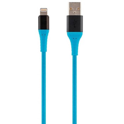Monoprice Apple MFi Certified Reinforced Lightning to USB-A Charging Cable - Premium Ultra Durable Nylon Braided, 6ft, Blue