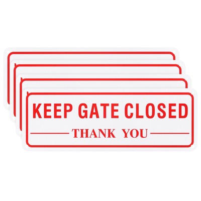 Unique Bargains Home Aluminum Reflective Fade Resistant Keep Gate Closed Thank You Sign 4 Pcs