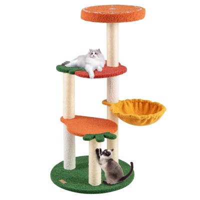 Costway Fruit Style Cat Tree Multi-level Cat Tower w/Padded Top Perch Indoor Cat Climbing Frame