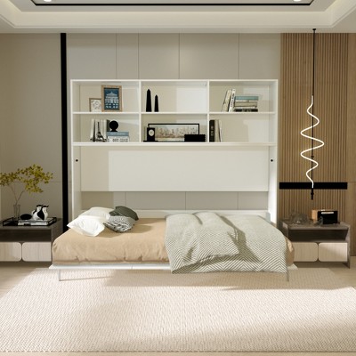 Twin Size Murphy Bed with Shelf Storage for Bedroom or Guestroom
