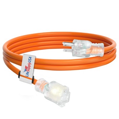 LifeSupplyUSA 10 Gauge Power Extension Cord Outdoor & Indoor Waterproof Cable SJTW 10/3 ETL Listed