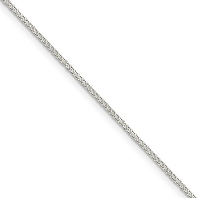 Black Bow Jewelry 1.25mm, Sterling Silver Round Solid Spiga Chain Necklace