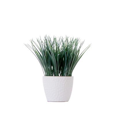 Nearly Natural 9-in Artificial Grass Plant with Decorative Planter
