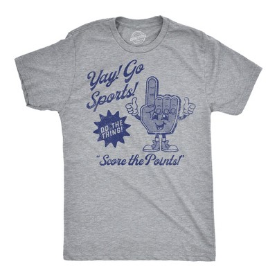 Mens Funny T Shirts Yay Go Sports Sarcastic Fan Graphic Sports Tee for Men - Crazy Dog Men's T Shirt for Baseball Fan