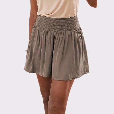 Women's Smocked Waist Flowy Shorts - LASCANA