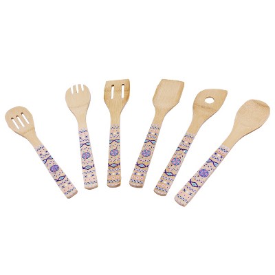 BergHOFF Patterned Bamboo 6Pc Utensil Set, Blue