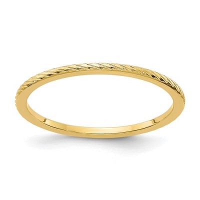 Black Bow Jewelry 1.2mm 14k Yellow Gold Twisted Pattern Stackable Band