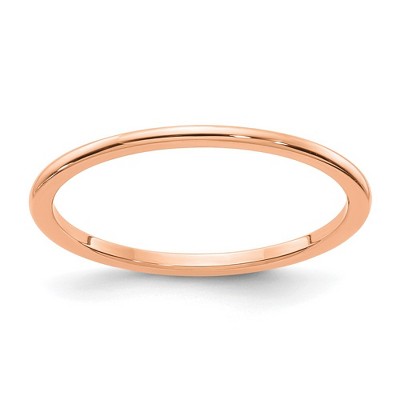 Black Bow Jewelry 1.2mm 10k Rose Gold Polished Half Round Stackable Band