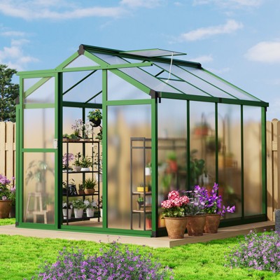 Greenhouses for Outdoors,Large Outdoor Greenhouse with Roof Vent and Heavy-Duty Aluminum Frame,  Walk-in Garden Greenhouse for Backyard, Patio, Lawn