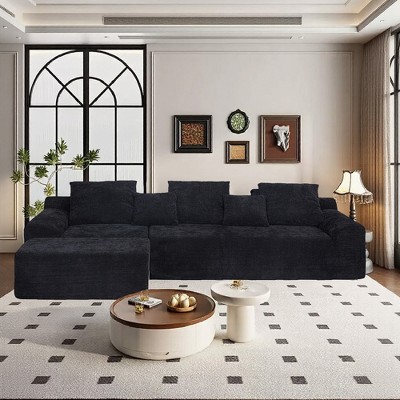 111.2'' Chenille Modular L-Shaped Sectional Sofa with Adjustable Layout, Ergonomic Armrest, No Assembly, for Living Room/Bedroom