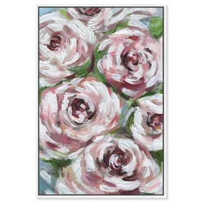 Art Remedy Doll Memories - Textured Roses Beach Life Inspired Wall Art Framed