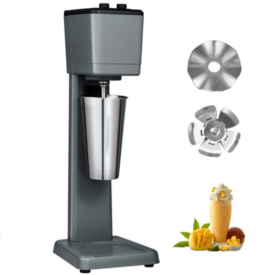 VEVOR Milkshake Maker Machine, 375W Commercial Milk Shake Maker Mixer, Single Head Drink Mixer Blender Machine, 3-Speed Milkshake Blender, Gray