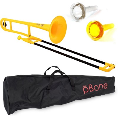 pInstrument Plastic pBone Trombone with Mouthpieces & Bag – Lightweight, Durable ABS Build, Ergonomic Grip & Authentic Bb Sound – Ideal for Beginners