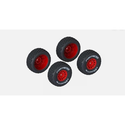ARRMA ARA550116 dBoots 'FORTRESS' Tire Set Glued, Red (2 Pairs) Mojave Grom