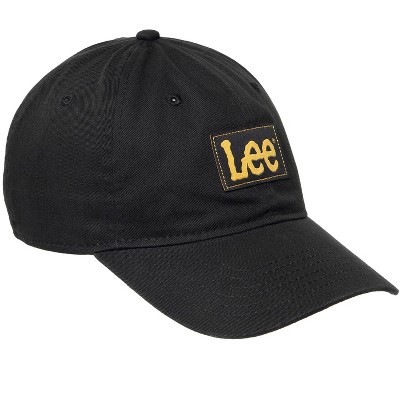 Lee Unisex Adult Logo Patch Cotton Twill Strapback Cap, Adjustable Ball Caps for Men and Women