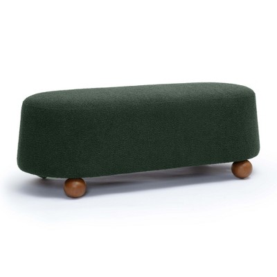 Jaine 48" Boucle Large Ottoman Forest Green
