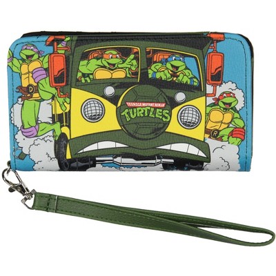 TMNT Snap Closure Wristlet Wallet with Tech Pocket and Wrist Strap