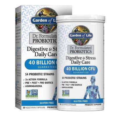 Garden of Life Dr. Formulated Digestive + Stress Probiotic Capsule - 30ct
