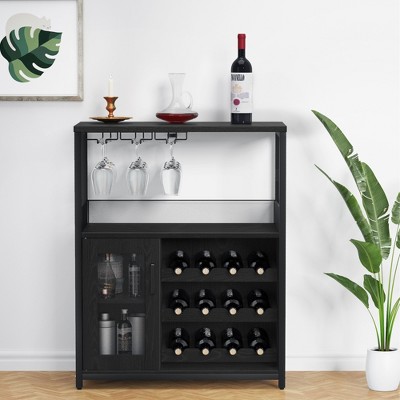 DobleePy Bar cabinets, wine cabinets, sideboards, adjustable shelves, suitable for small bar cabinets in kitchens and restaurants,Retro color