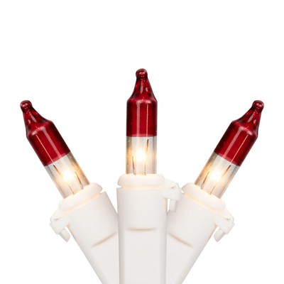 Northlight Mini Christmas Light Set - Clear with Red Tips - 20.25' White Wire - 100ct