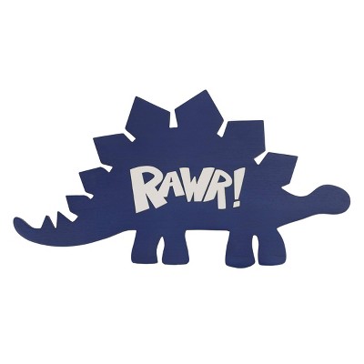 Little Love by NoJo Dinosaur Shaped Wall Decor - Rawr Blue & White Wood