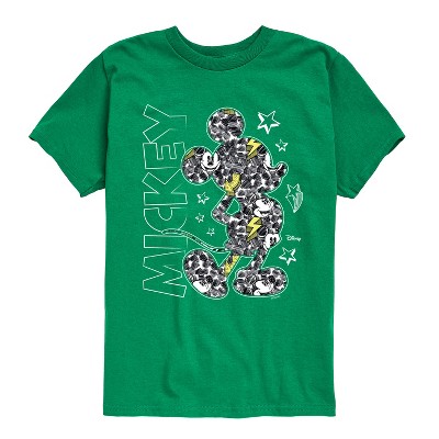 Boys' - Disney - Mickey Mouse Pattern Drawing Short Sleeve Graphic T-Shirt