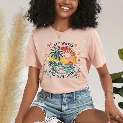 Simply Sage Market Salt Water And Sun Shine Circle Short Sleeve Tee