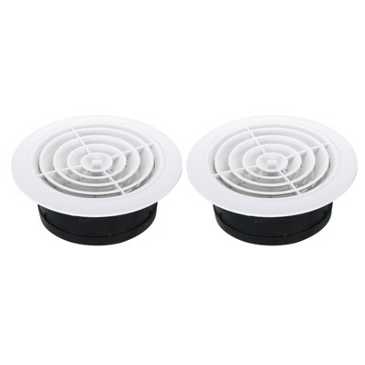 Unique Bargains ABS Plastic Adjustable Round With Screen Bathroom Air Vent Cover 2 Pcs