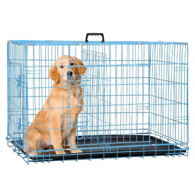 FDW 18-48in Dog Crates for Dogs Folding Mental Wire Crates Dog Kennels Pet Crate with Removable Tray and Handle