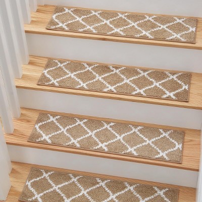 MBIGM Non-Slip Safety Rug, Stair Treads for Wooden Steps, Wood Treads for Steps, Ideal for Wooden Stairs, 15 pk