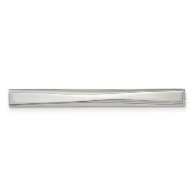 Black Bow Jewelry Stainless Steel Polished Convex Tie Bar, 5.4 x 52mm