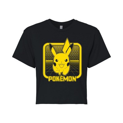 Women's - Pokémon - Retro Pikachu Art Cropped Graphic T-Shirt