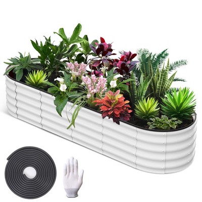 Orieon Raised Garden Bed,8x2x1.5ft Large Outdoor Planter Boxes Kit.Galvanized Steel, Open-Ended Base Design, Elevated Planter for Outdoor Plants