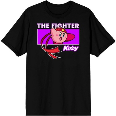 Kirby The Fighter Chest Print Men's Black Graphic Tee