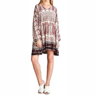 Women's Paisley V-Neck Mini Dress - Velzera