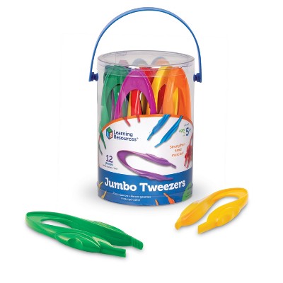 Learning Resources 12pc Jumbo Tweezers Ages 5plus Sorting and Counting Preschool Science Homeschool