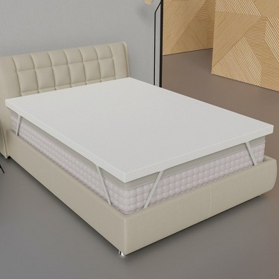 Continental Sleep, 2-Inch Medium Firm Mattress Toppers with Breathable Cover, Cooling Mattress Pad for Back Pain, Soft and Removable, White