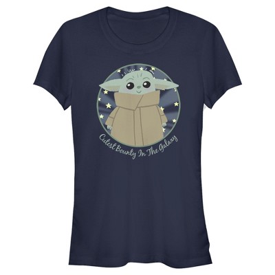 Juniors Womens Star Wars The Mandalorian The Child Cutest Bounty in the Galaxy T-Shirt