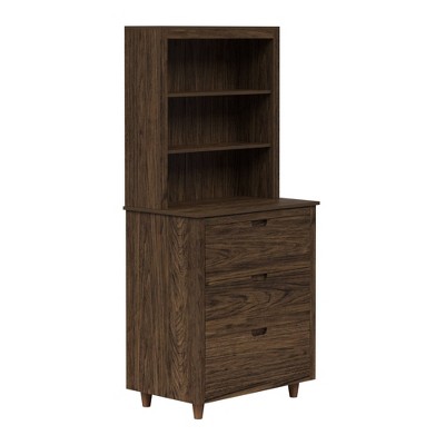 Teamson Home Ellery Freestanding Hutch Cabinet with Open Shelves Walnut