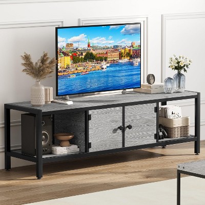 Brown Brown 65 Inch TV Stand for Bedroom Farmhouse TV Cabinet with Storage TV Consoles up to 75 Inch TV Wooden TV Stand with Open Storage Shelves for
