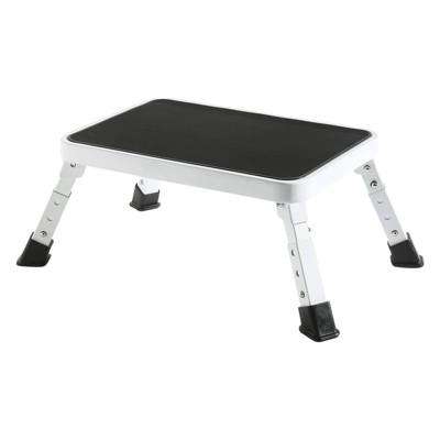Itopfox Adjustable Folding Step Stool for Adults, Heavy Duty Metal Step Stool for Kids & Seniors, Foldable for RV, Portable Stepping Stool for Dorm