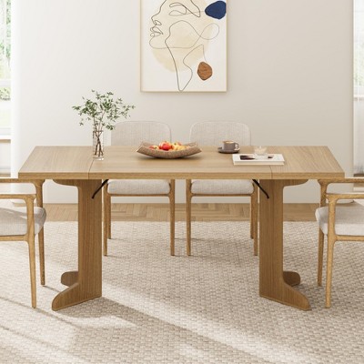 71.1″ Modern Rectangle Dining Table for 6–8 with Sculptural Wooden Legs – Kitchen, Dining & Living Room Table
