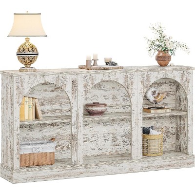 Tribesigns Farmhouse Console Table, 62.99-Inch Long Entryway Table with 3 Tier Storage