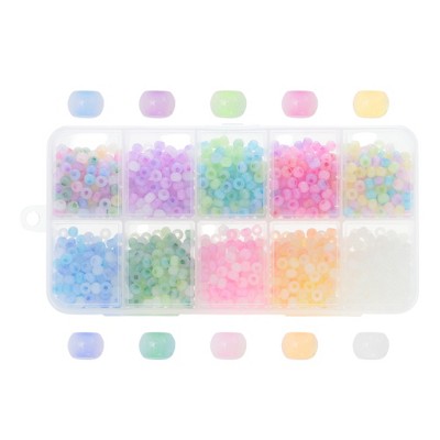 Unique Bargains 4mm Round Glass Beads for Bracelets for Making Bracelet Making DIY Crafts Assorted Color