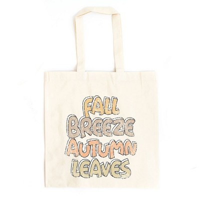 City Creek Prints Fall Breeze Autumn Leaves Canvas Tote Bag - 15x16 - Natural
