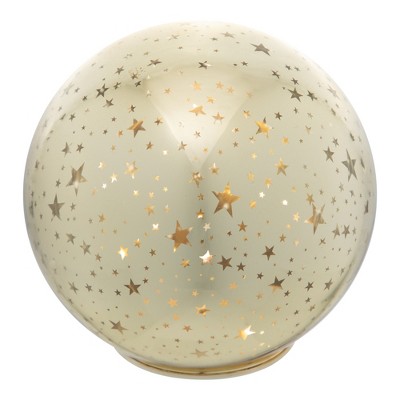 Northlight LED Lighted Stars Glass Globe Christmas Decoration - 6" - Gold