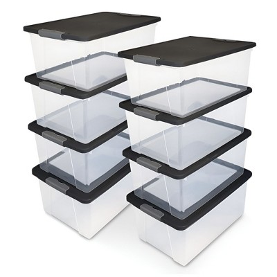 Homz Secure Latch Large Clear Stackable Storage Container w/ Lid