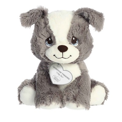 Aurora Small Winston Terrier Precious Moments Inspirational Stuffed Animal Gray 6.5"