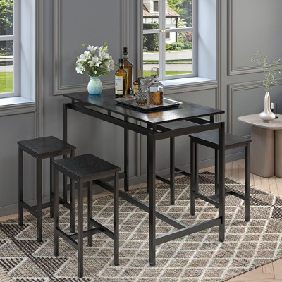 NicBex Modern 5PC Dining Table with 1 Bar Table and 4 Bar Stools, Dining Chairs Set for Kitchen, Dining Room
